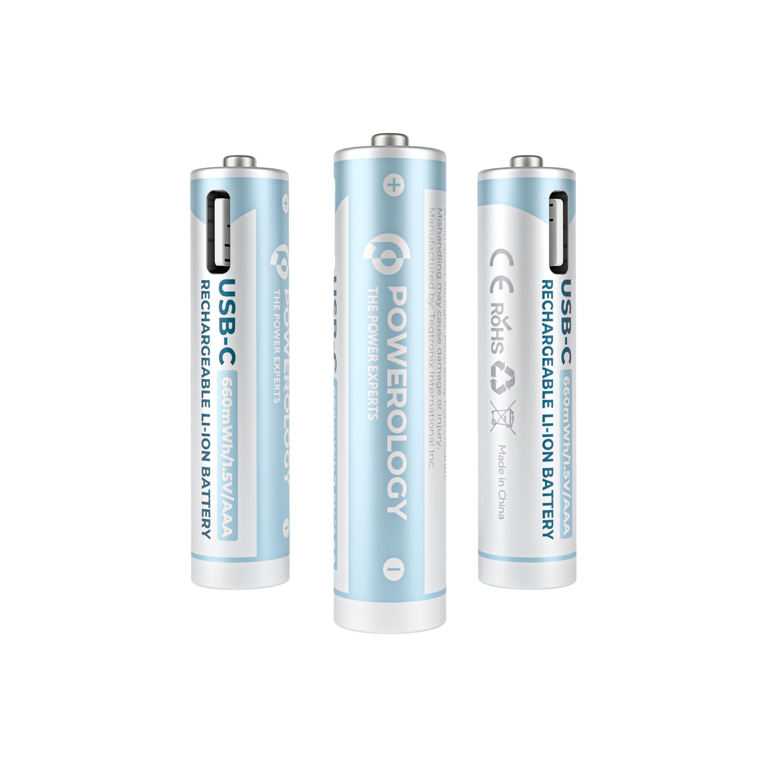 Powerology USB Rechargeable Lithium-ion Battery AA (4pcs/pack) 2000mAh / 3000mWh