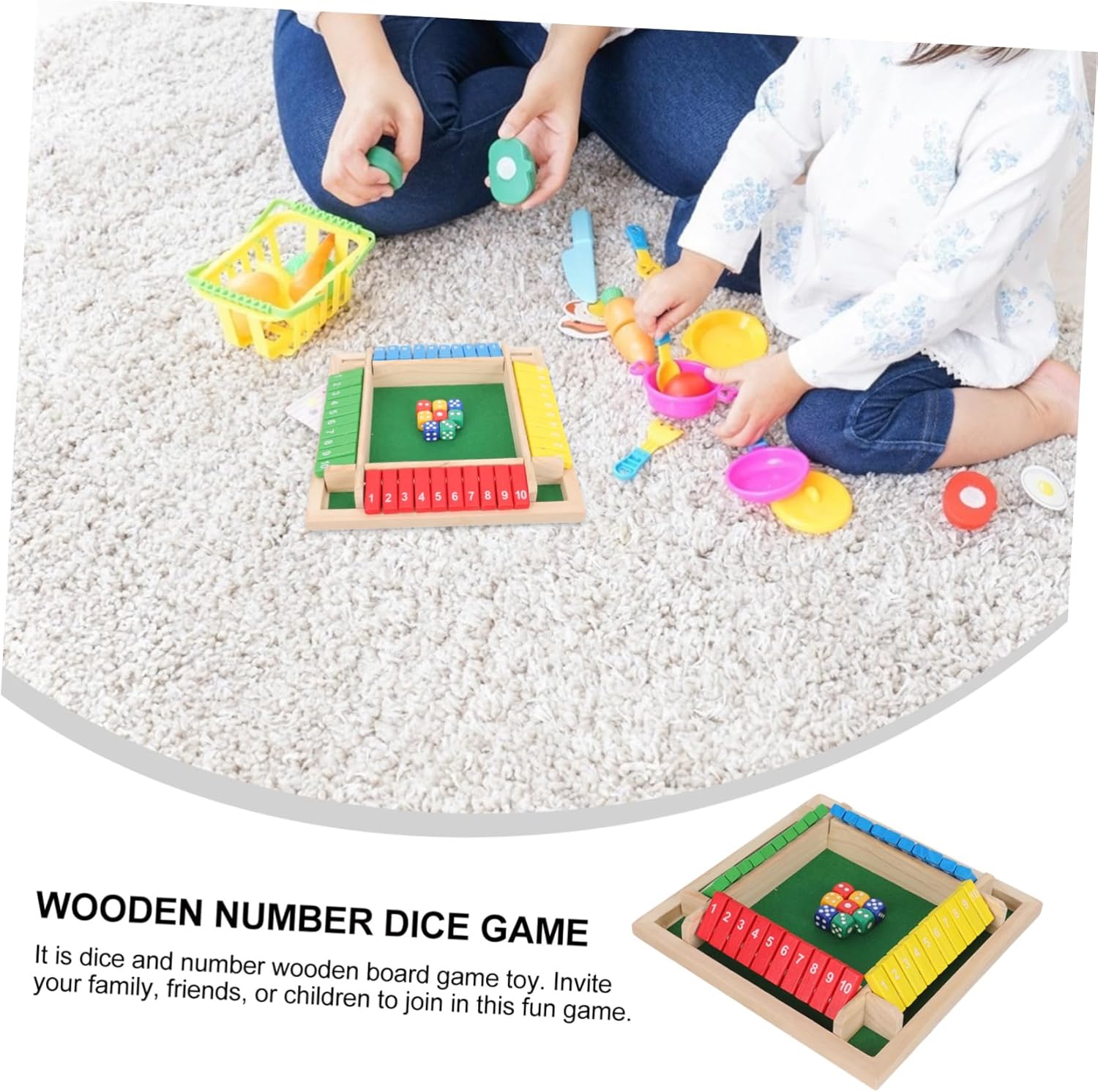 VICASKY Juego de tarjetas de juego de mesa para la familia, juego de dados de mesa, juego de dados Ludo juego de mesa de madera, juego de mesa de