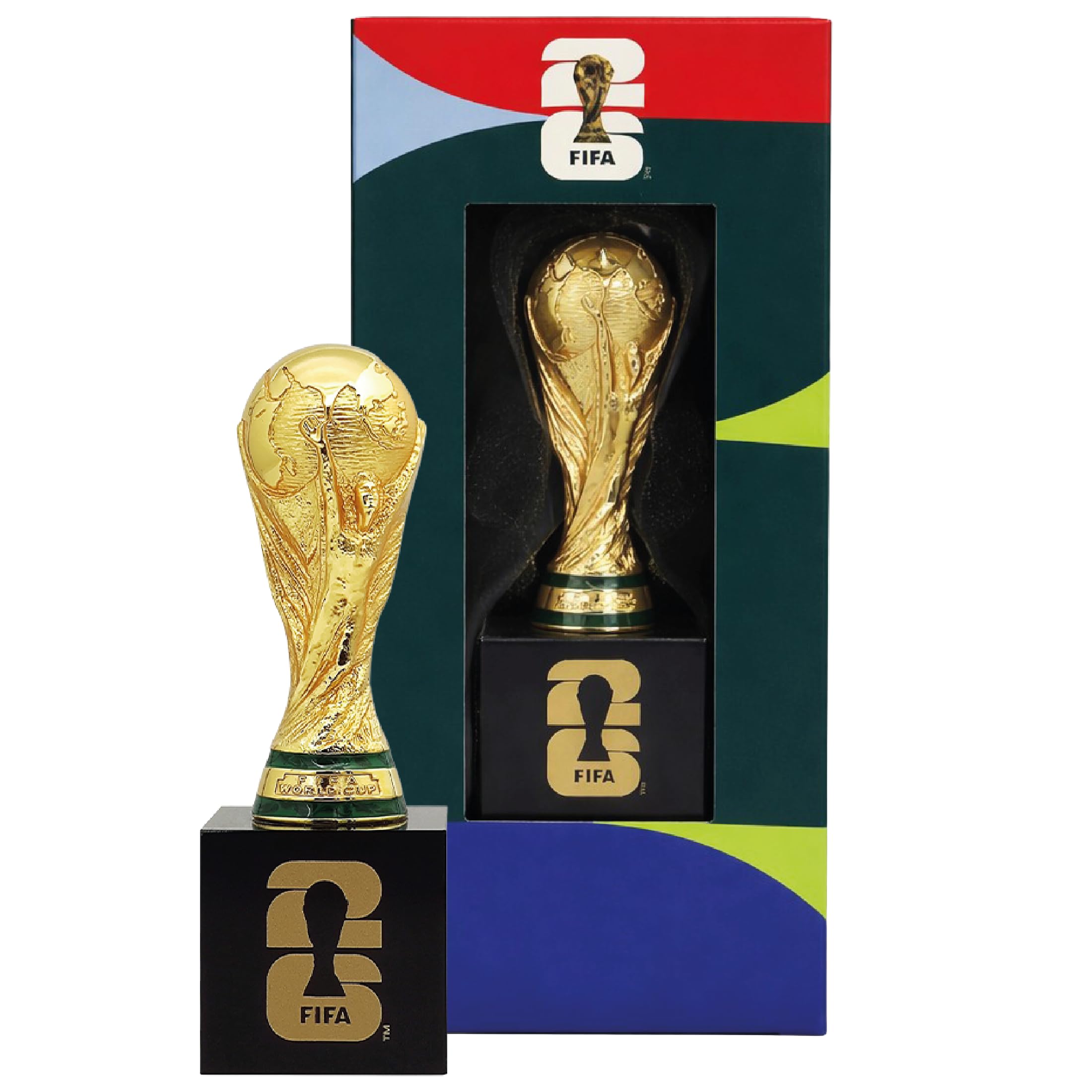 Replica di Trofeo 3D da 70 mm con piedistallo con Licenza Ufficiale della Coppa del Mondo FIFA 2026