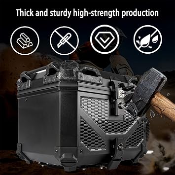 SWEER 45L Universal Motorcycle Top Case Waterproof Cellular Grid Lightweight Storage Case Large Capacity Rear Luggage Tool Tail Box