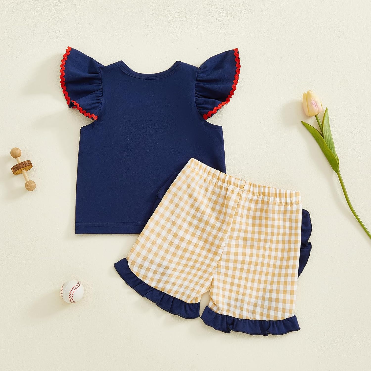 Toddler Baby Girls Summer Cothes Embroidery Sleeveless Crewneck Shirts Tank Tops Elastic Shorts Kids Outfit Set