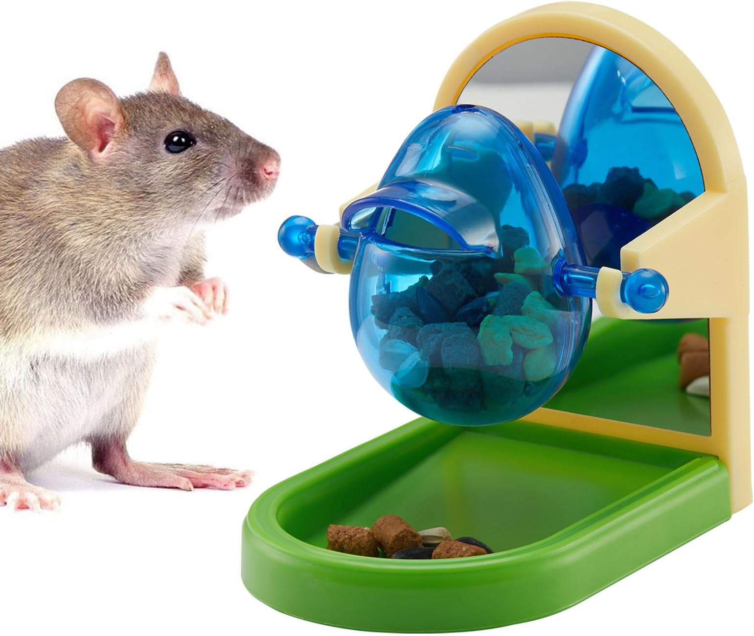 Rat Enrichment Toys, Interactive Foraging Toys for Rats, Intelligence Growth Rat Enrichment Puzzle Games, Treat Dispensing Slow Feeder for Rats Cage Toy, Bird Foraging Toy for Parakeet Conure