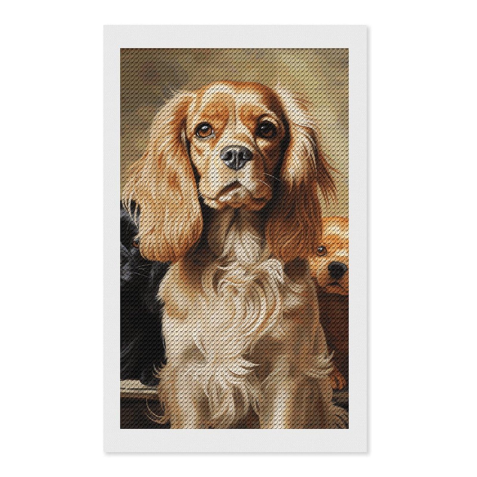 Cocker Spaniel Diamond Art Kits for Adults, DIY 5D Diamonds Painting Kits for Beginner, Round Full Drill Diamond Dots Painting, Diamonds Pictures Gem Art and Crafts Wall Decor 12"x20"