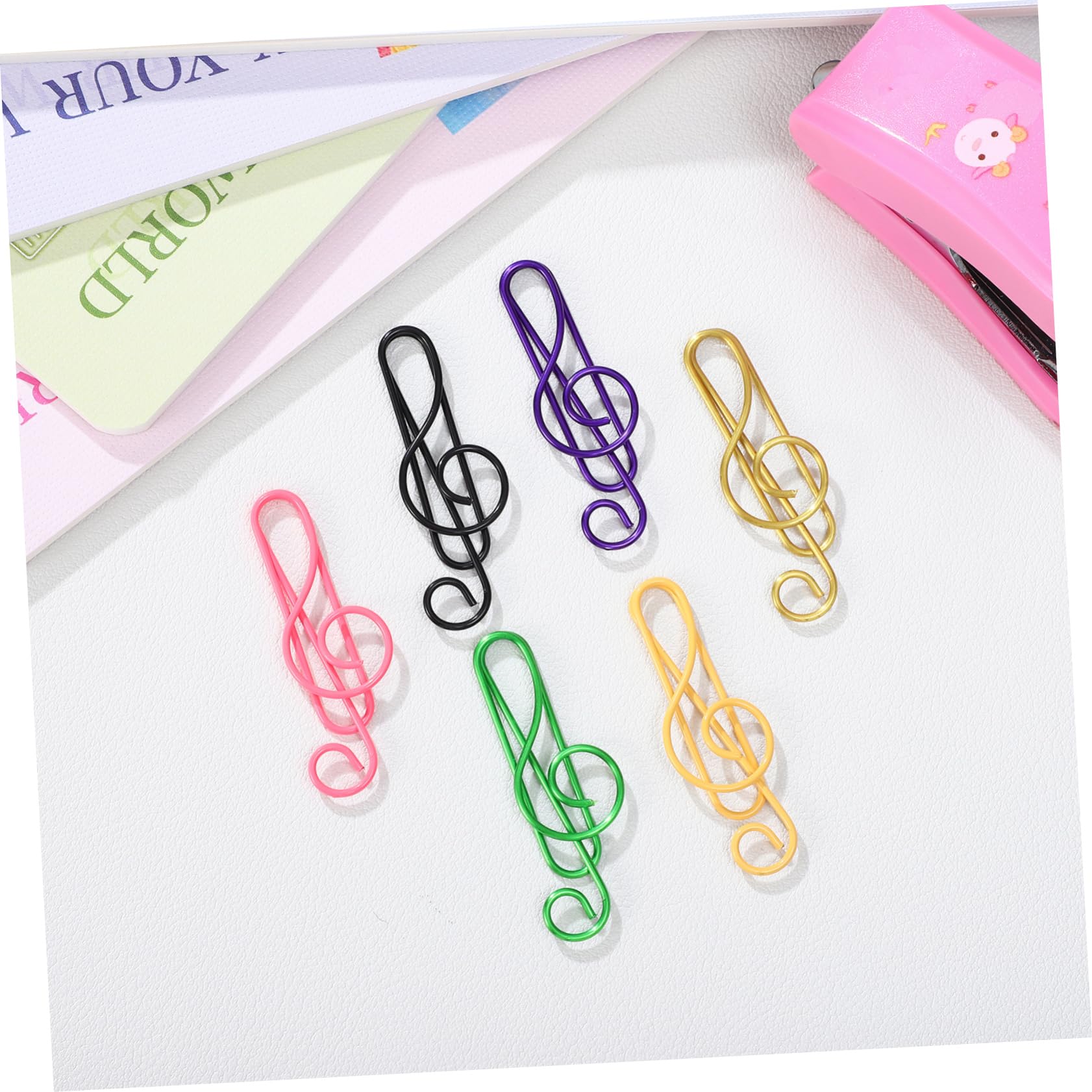 SHINEOFI 3 Sätze Büroklammer Beachten Papierklemmen Büroklammern Für Musiknoten Büroklammern Bunt Büromaterial Unterlagen Rechnungen Fixieren Büroklammer Geformte Büroklammern 100 Stück * 3