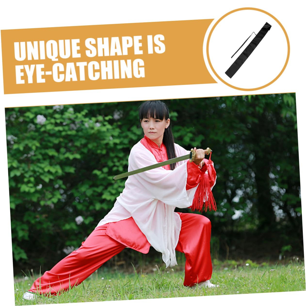 LIOOBO Japanese Sword Bag Black Bamboo Sword Cover Protective 130cm Lightweight Carrying Case