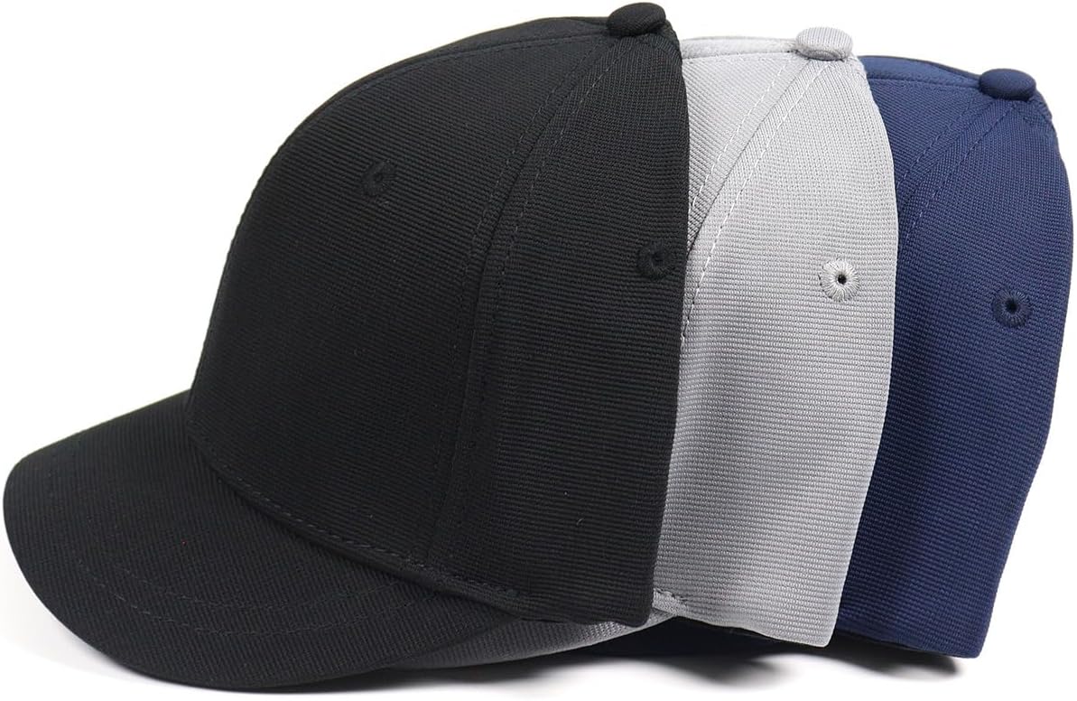 Short Brim Stretch Fitted Baseball Caps Men's Solid Structured Full Closed Cap Curved Brim Elastic Closed Back Hat K272 - Image 8