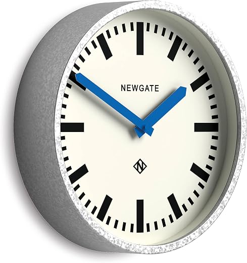 NEWGATE® Luggage wall Clock | Modern Retro Metal Station Clock | 30 cm | Deep galvanised Metal case
