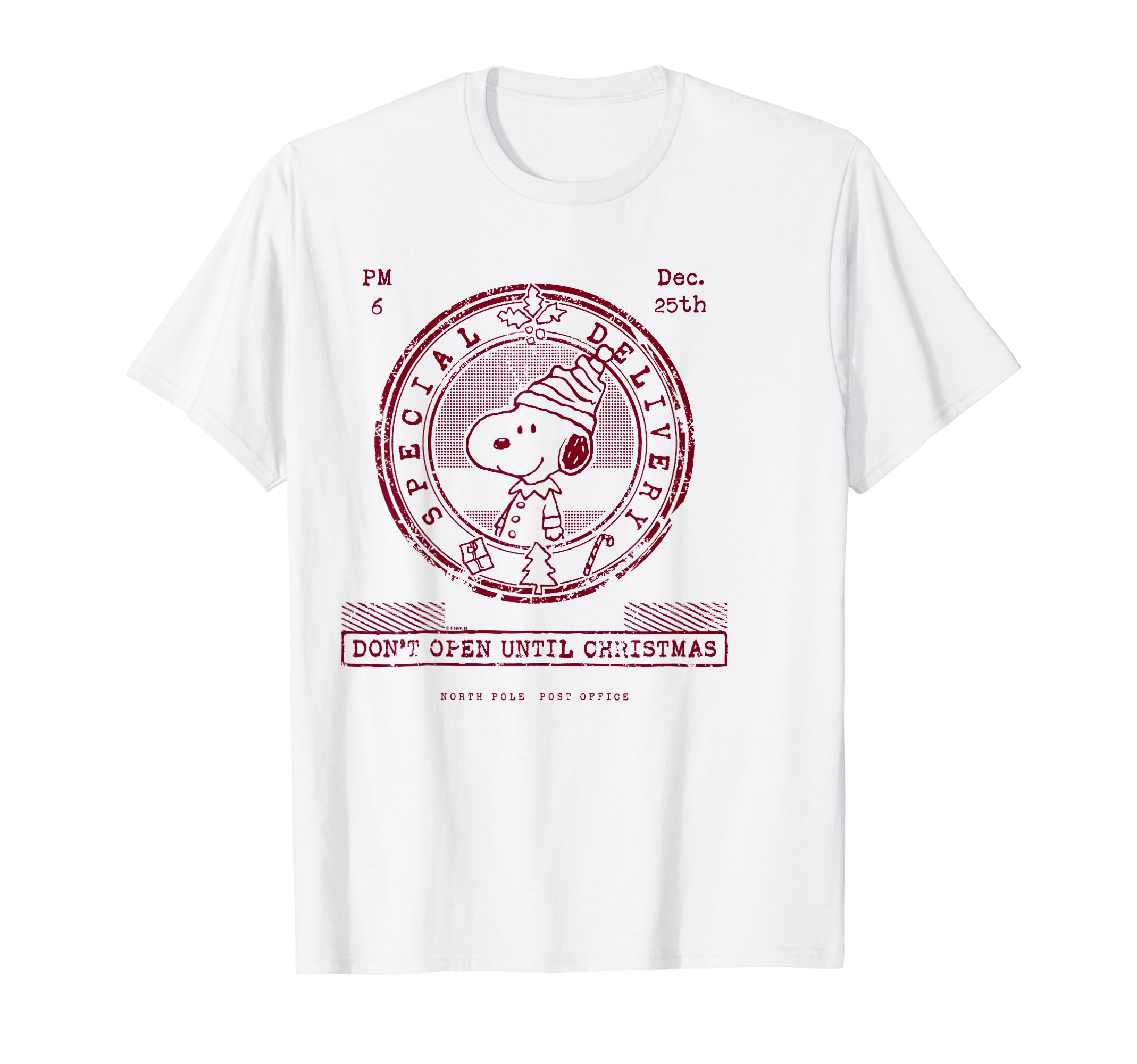 PeanutsSnoopy Don't Open Until Christmas Stamp T-Shirt