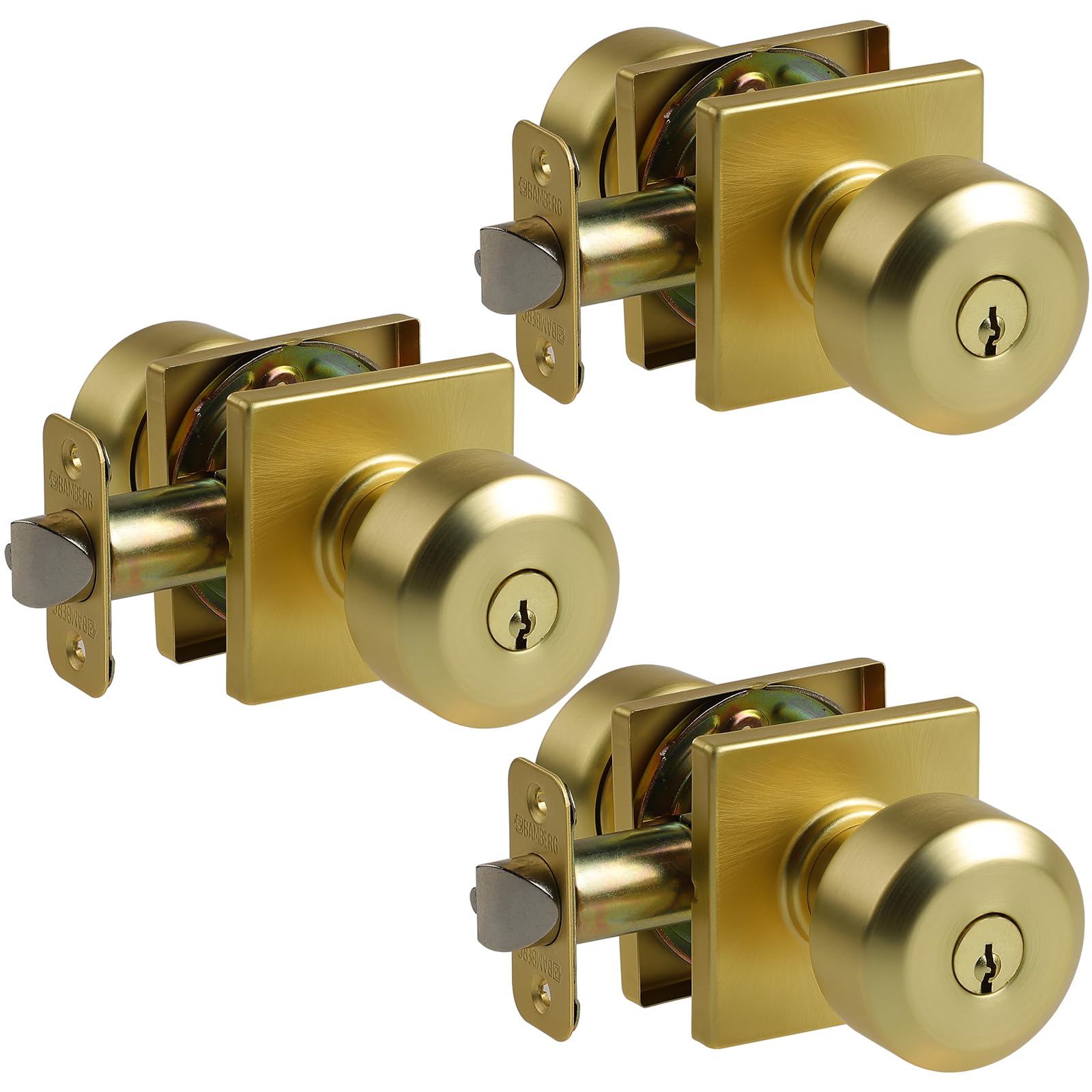 Privacy Door Knob with Key - Black -11