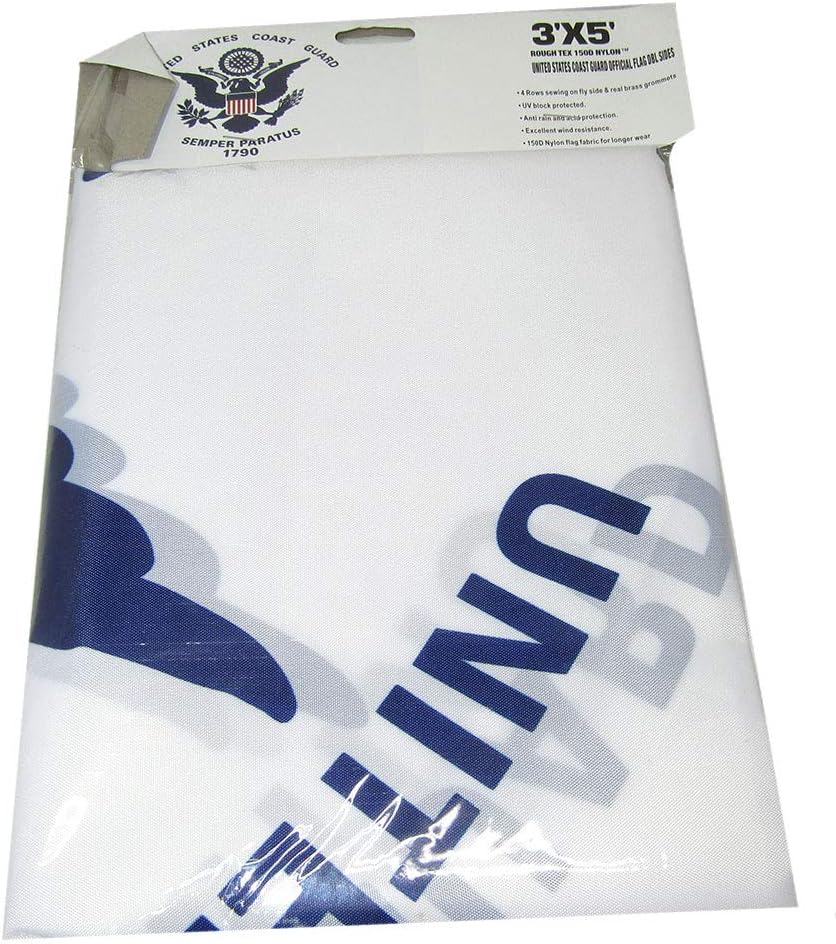 3x5 United States US Coast Guard 150D Double Sided Woven 100% Nylon Flag 5x3 Banner Grommets Heavy Duty (RUF)