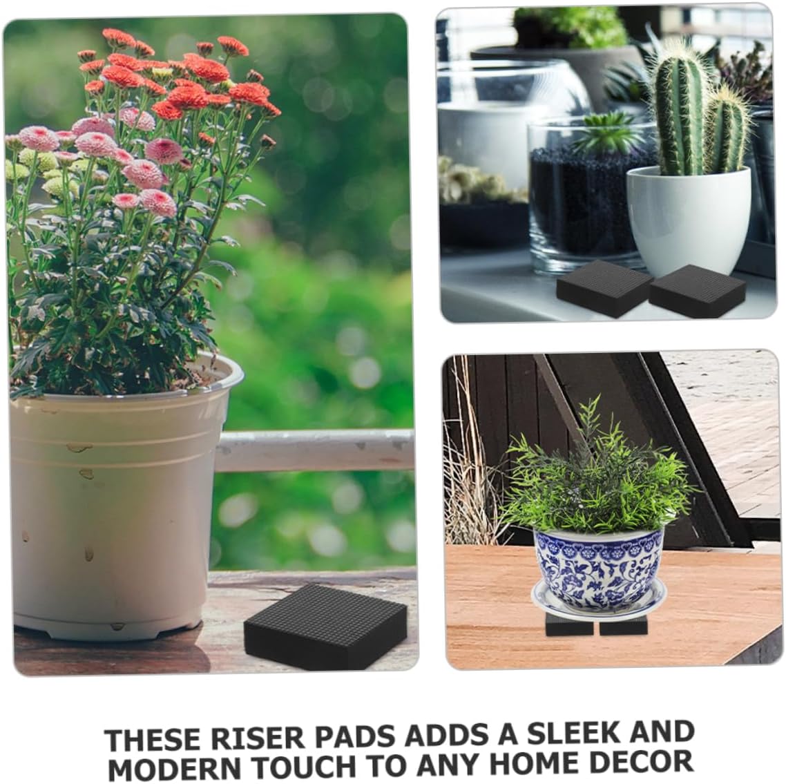 POPETPOP 3sets Table Risers for Desk Legs Bed Lifters Furniture Pads Non-Slip Coasters for Hardwood 8pcs*3