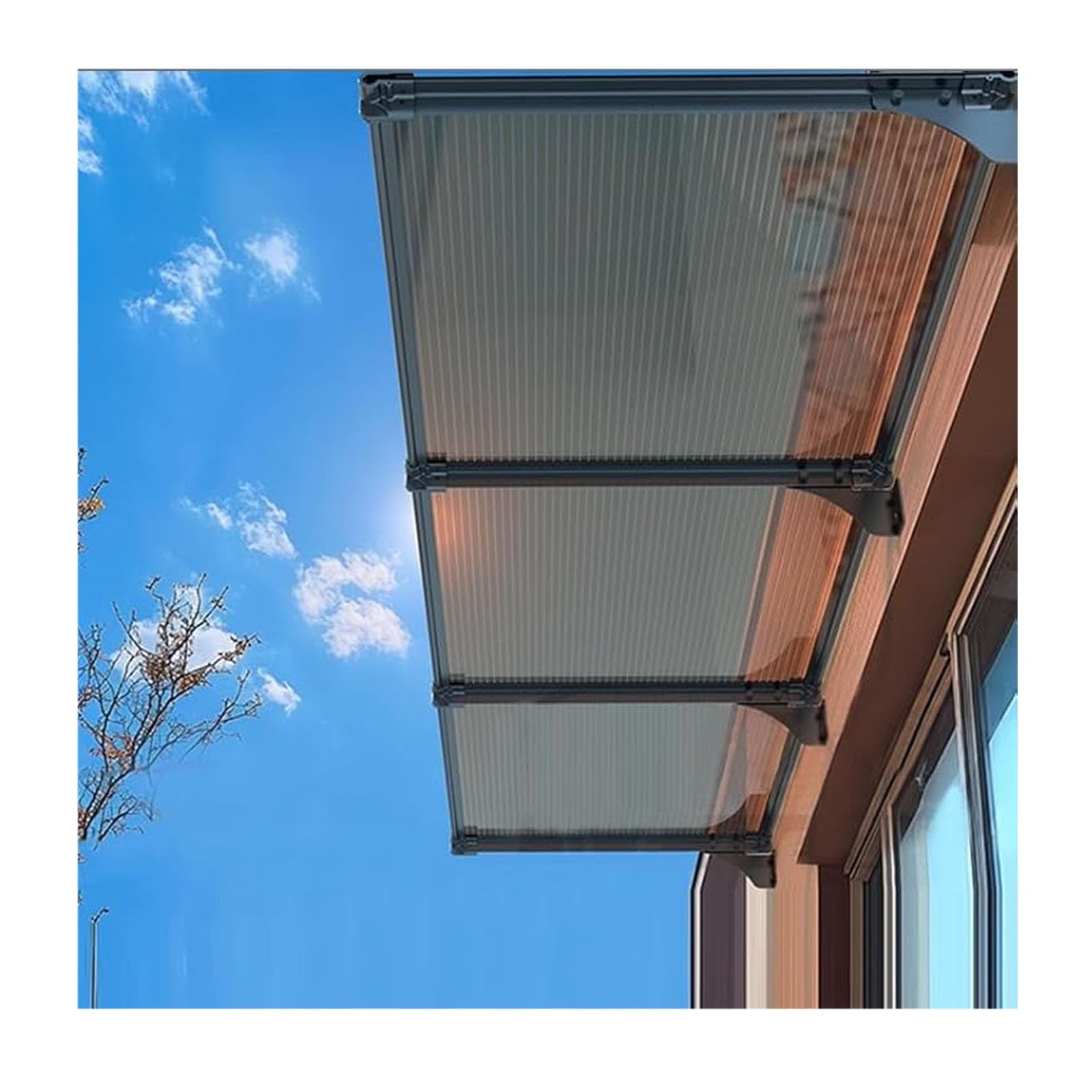 Auvent pour porte d'entrée 120x280cm | Toiture de terrasse et jardin