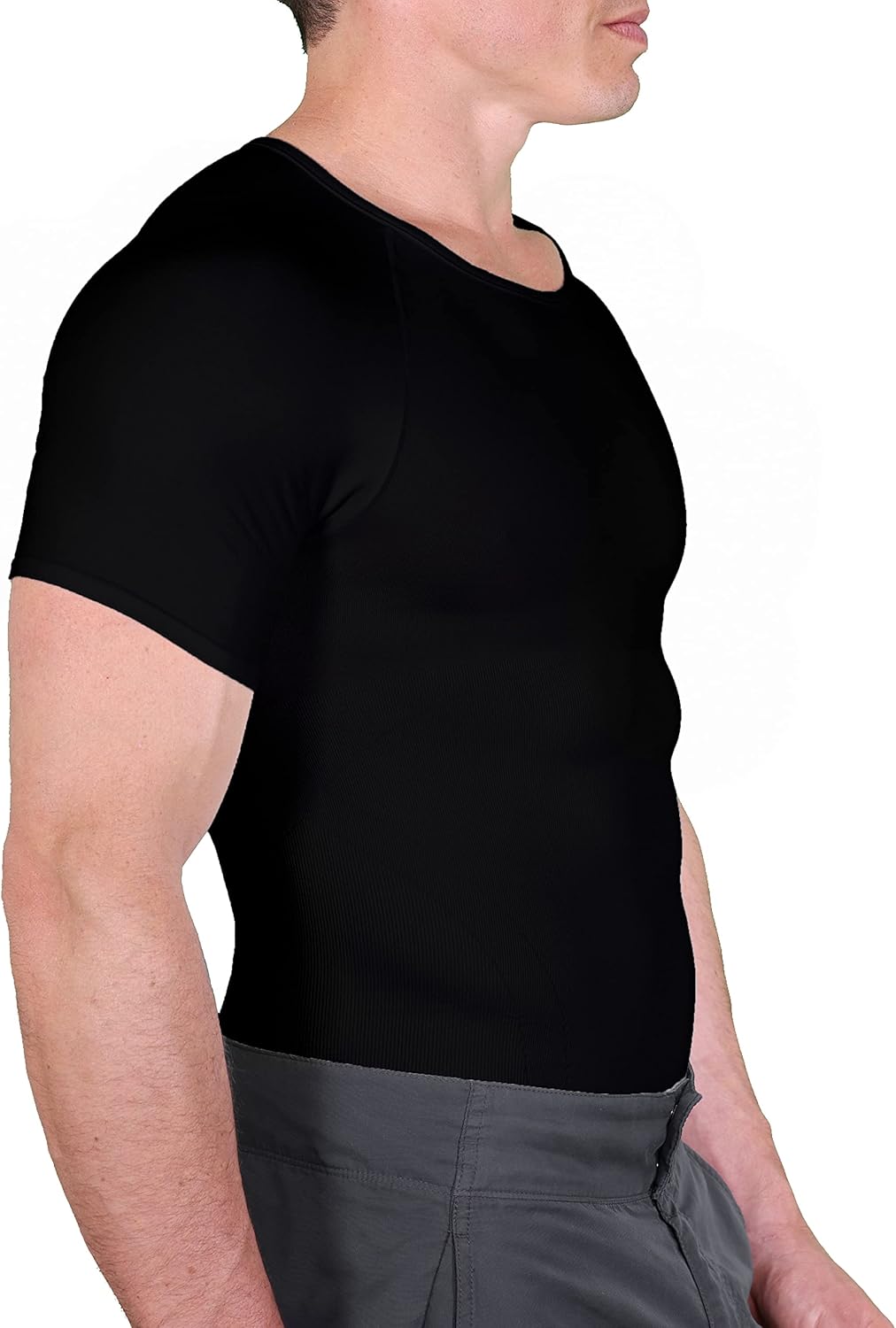 Esteem Apparel Mens Slimming Chest Compression Shirt Body Shaper Abs Undershirt Vest - Image 4