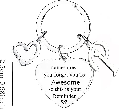 Miniatura 4 de Mebvdebe Llavero con 26 letras iniciales del alfabeto, regalos inspiradores para mujeres, hijo, hija, llavero con inicial, regalo