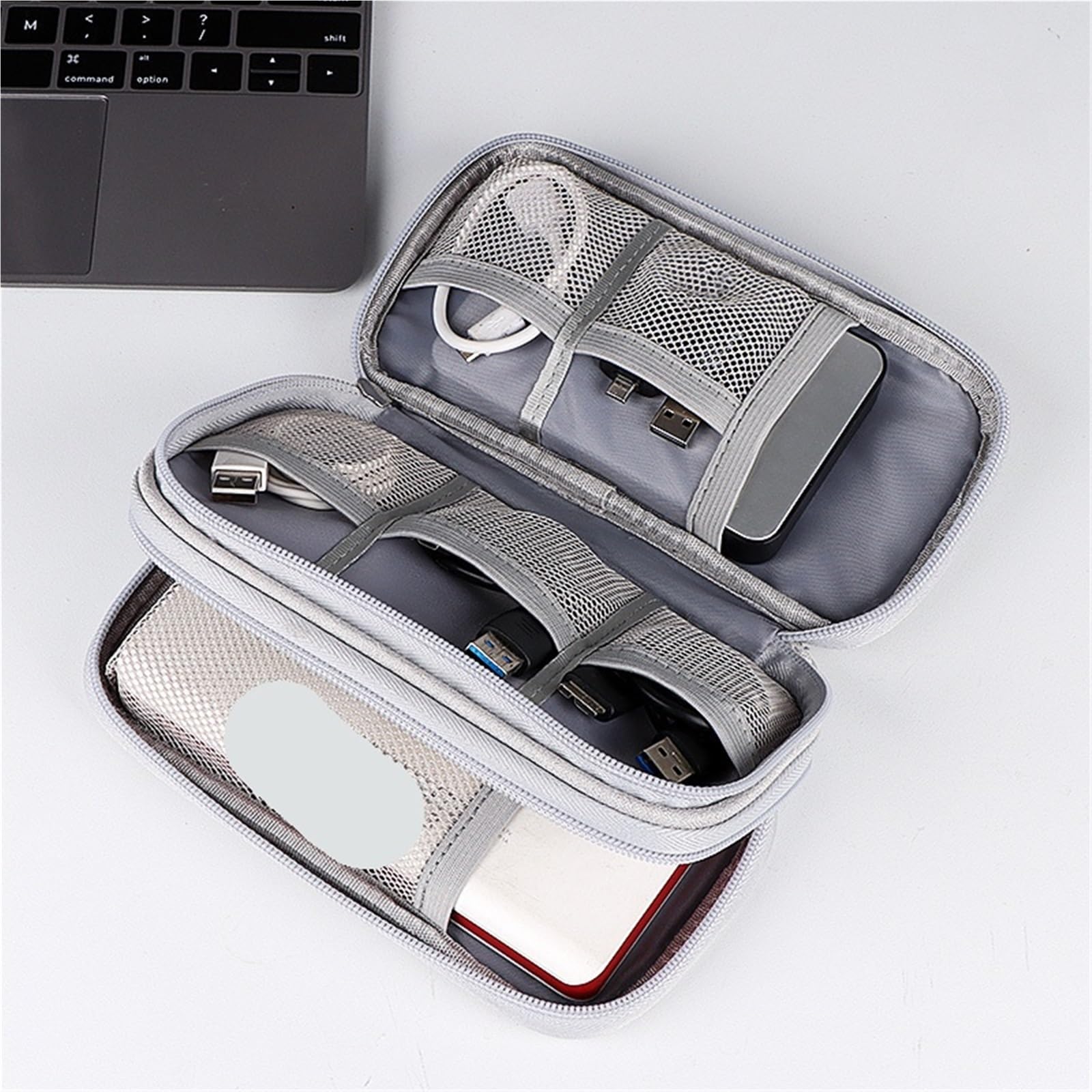 Borsa Organizer Per Cavi Borsa For Cavi Da Viaggio Custodia Digitale Portatile Caricabatterie Dati Organizzatore Accessori Elettronici Impermeabile(2 Layer-Black)