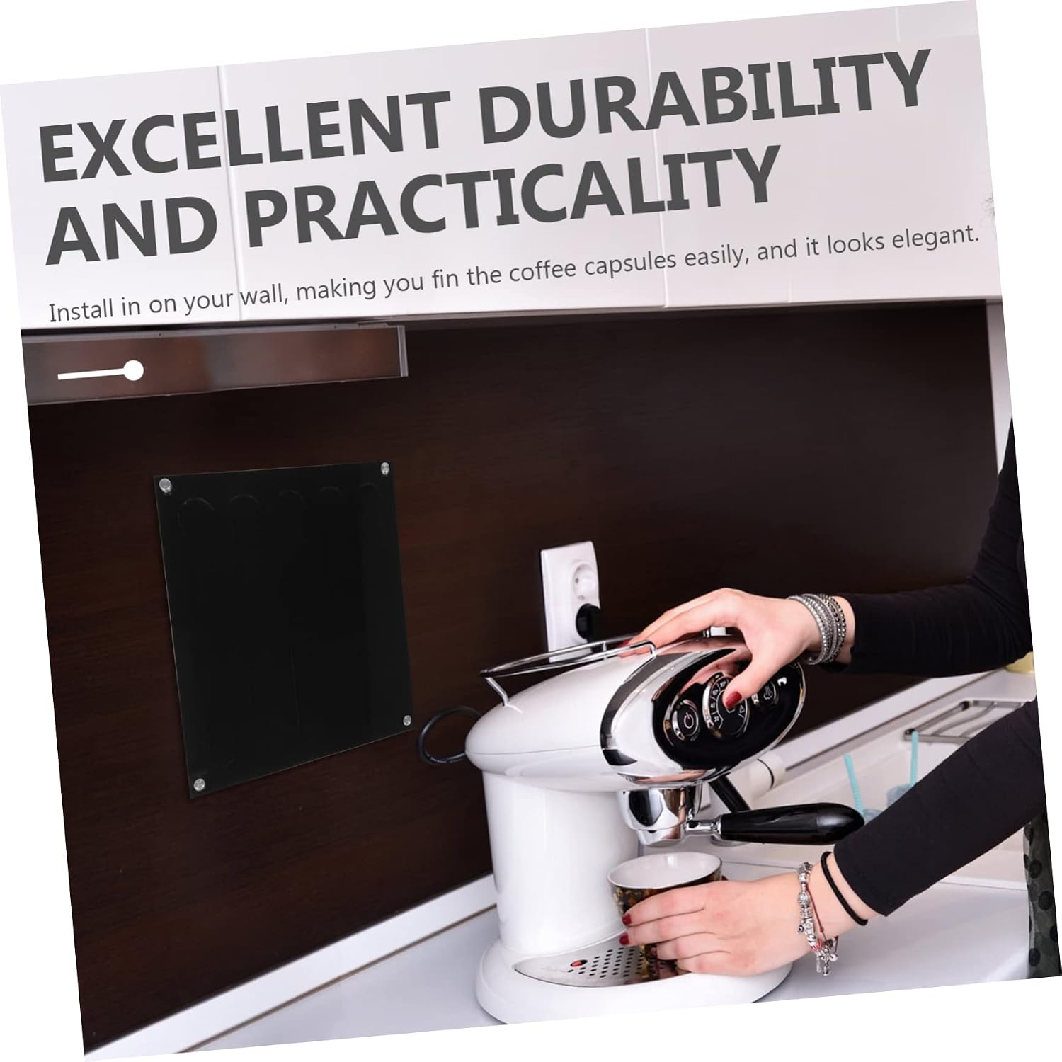 Cabilock Wall-mounted Coffee Capsules Display Rack Transparent Acrylic Storage Holder for Stylish Organization for Coffee