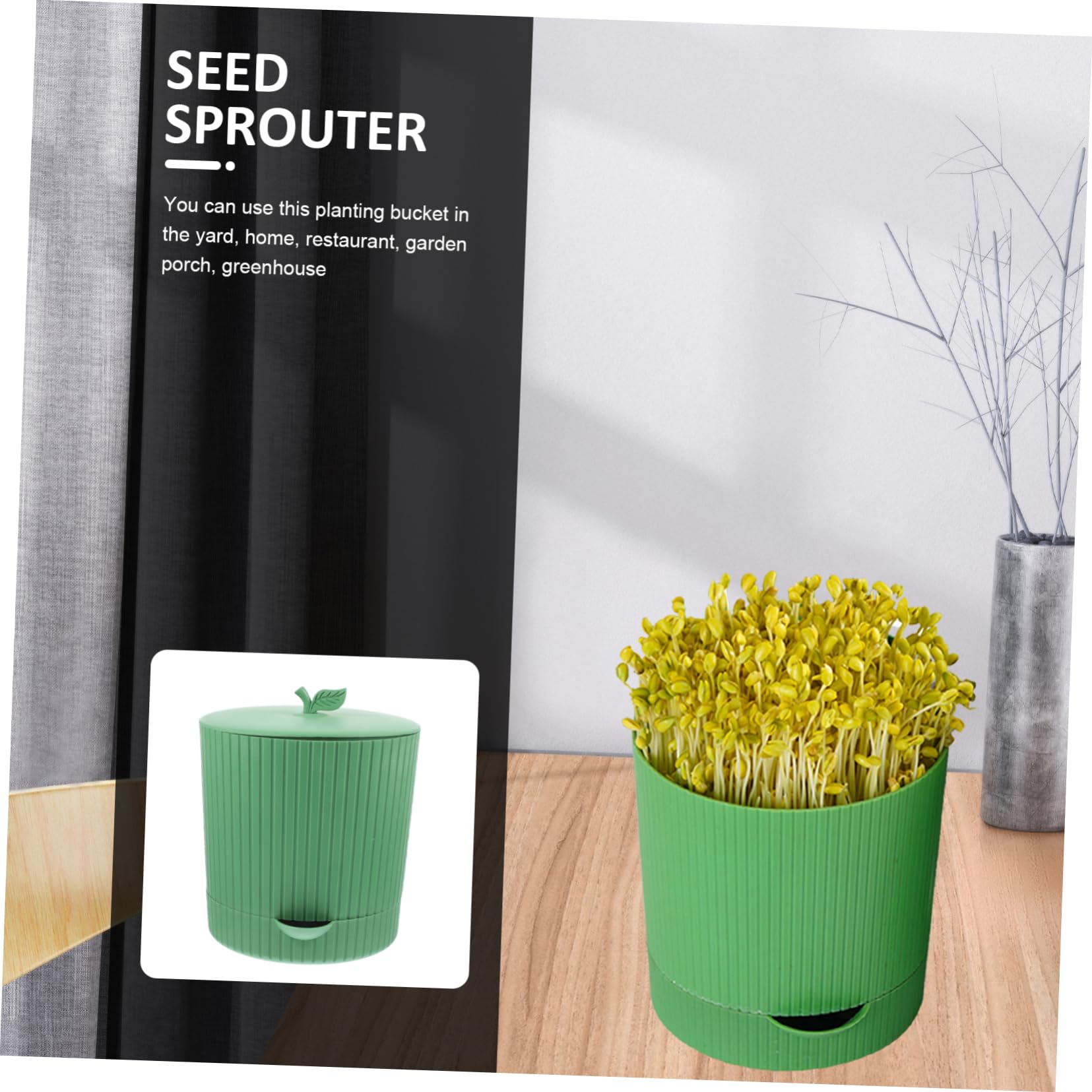 Toddmomy Kit de Frasco de Germinación para Brotes de Soja Verde, 1 Juego | Pp y Piedra, Diseño Transpirable Salida de Agua, para Frijoles Rojos y Mungo