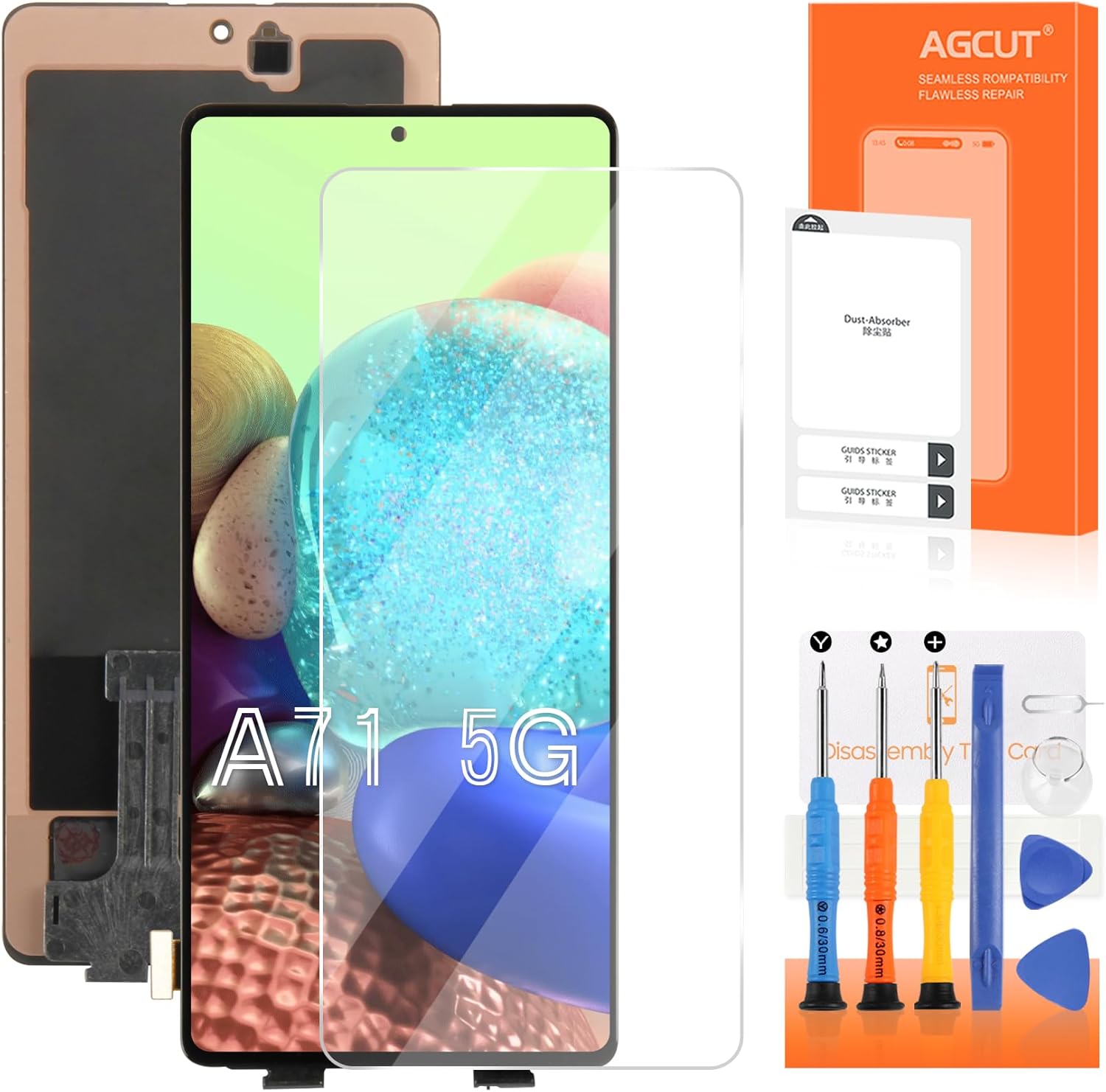 OLED for Samsung Galaxy A71 5G Screen Replacement for Display Samsung A71 5G LCD A716 LCD SM-A716F SM-A716U SM-A716 5G Screen Digitizer Touch Assembly Repair Parts No Frame (Support Fingerprint)