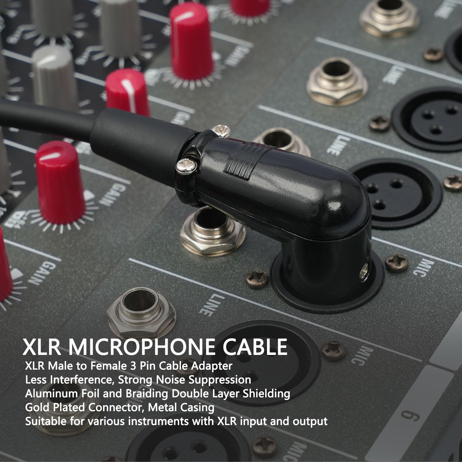 XLR Kabel, Rechter Winkel, 2 Pack, 3 Pin Mikrofonverlängerung, Männlich zu Weiblich, 30cm für Profisound, Live Auftritte, Studio Aufnahmen, HomeStudio