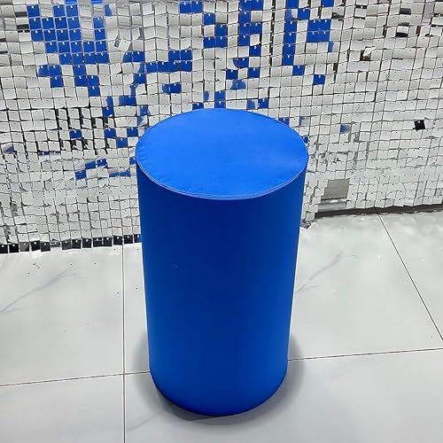 Miniatura 2 de ittsmnt Fundas de zócalo cilíndrico azul para decoración de fiestas, fundas de pedestal de castillo de bosque azul oscuro sólido para baby shower,