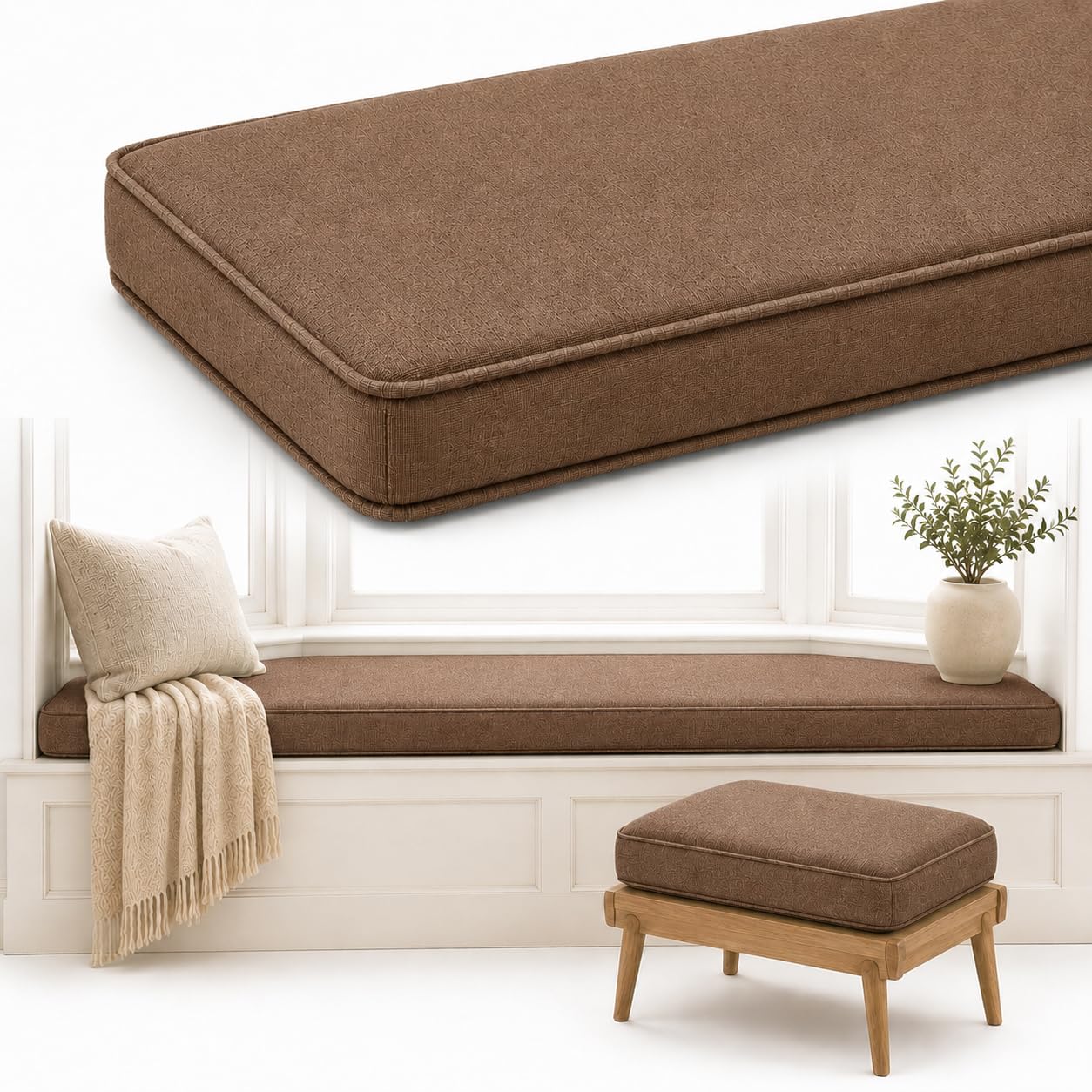 AZMAHT Window Seat Cushion, Non-Slip Indoor Bench Pad — image 1