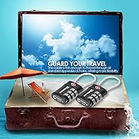 Vista 8 de 4 Pack TSA Approved Luggage Locks, Combination Travel Cable Lock, 3-Digit Waterproof Padlock, Zinc Alloy Outdoor Keyless Resettable Lock for Travel