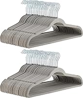 Vista 21 de Yaxa Basics - Juego de 100 perchas para ropa, delgadas, antideslizantes y de terciopelo, color negro