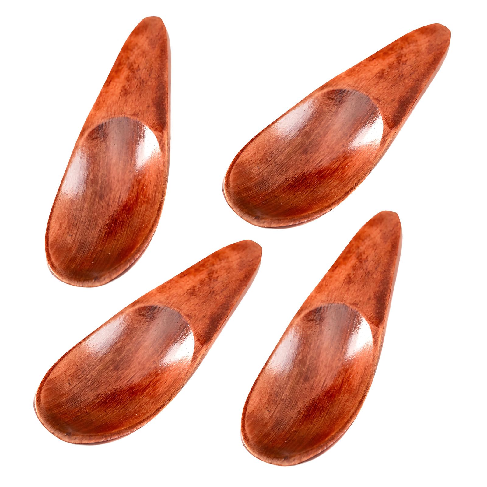 Oxxggkao 4Pieces Small Wood Measuring Spoons Practical Kitchen Gadget Cooking Measuring Utensils for Coffee Powder and Ice Cream Small Kitchen Utensils
