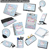 Vista 6 de Carpeta personalizada de 3 anillos de arcoíris y unicornios - 1 pulgada