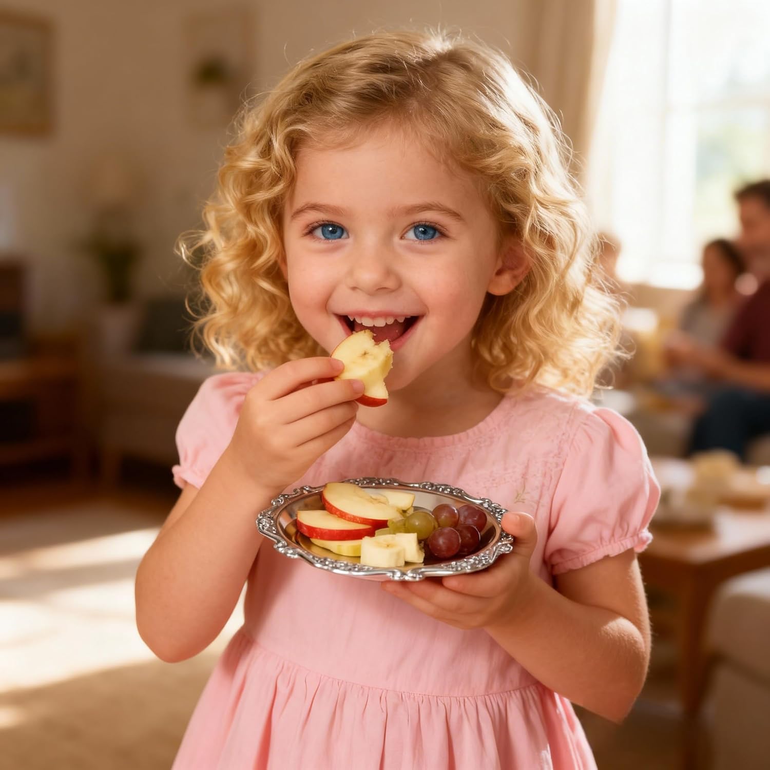 6Pcs Snack Serving Dishes, Vintage Metal Appetizer Plates, 4-Inch Silver Trays for Fruits Nuts Candy Party Use