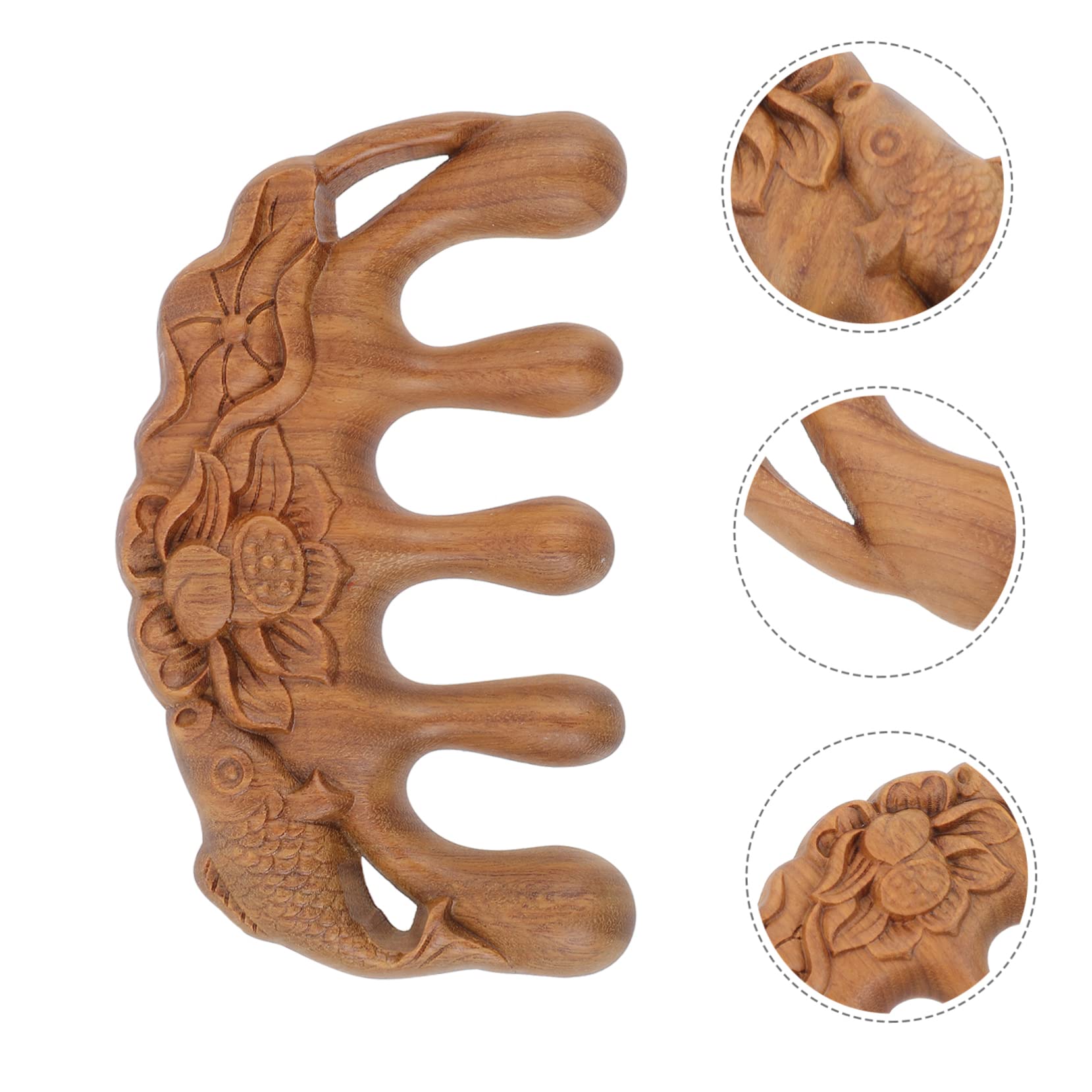 Strumenti for barbiere, 2 pezzi pettine in legno di sandalo verde shampoo strumenti for riflessologia facciale pettine for capelli for donne strumenti for massaggio pettine for barbiere strumento for