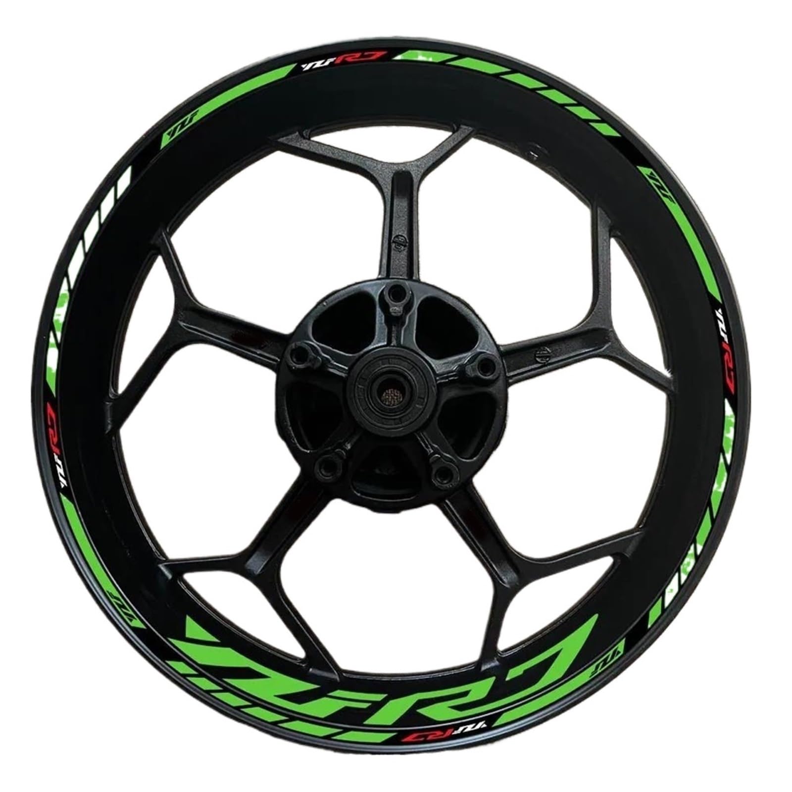 Ntpjk Green Sticker Part Motocycle Wheel Stickers Set For Y-Amaha Yzf R7 Yzfr7 Motorcycle Hub Decals Rim Decorative Reflective(Green)