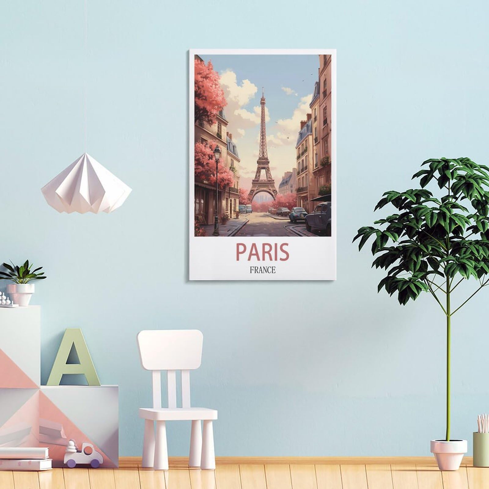 Poster Toile Paris Vintage 60x90 Cm - Décoration Murale Salon Ou Chambre