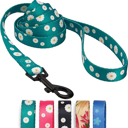 CollarDirect Correa floral para perro, correa de nailon con estampado de flores, correas ajustables para mascotas para perros pequeños, medianos y