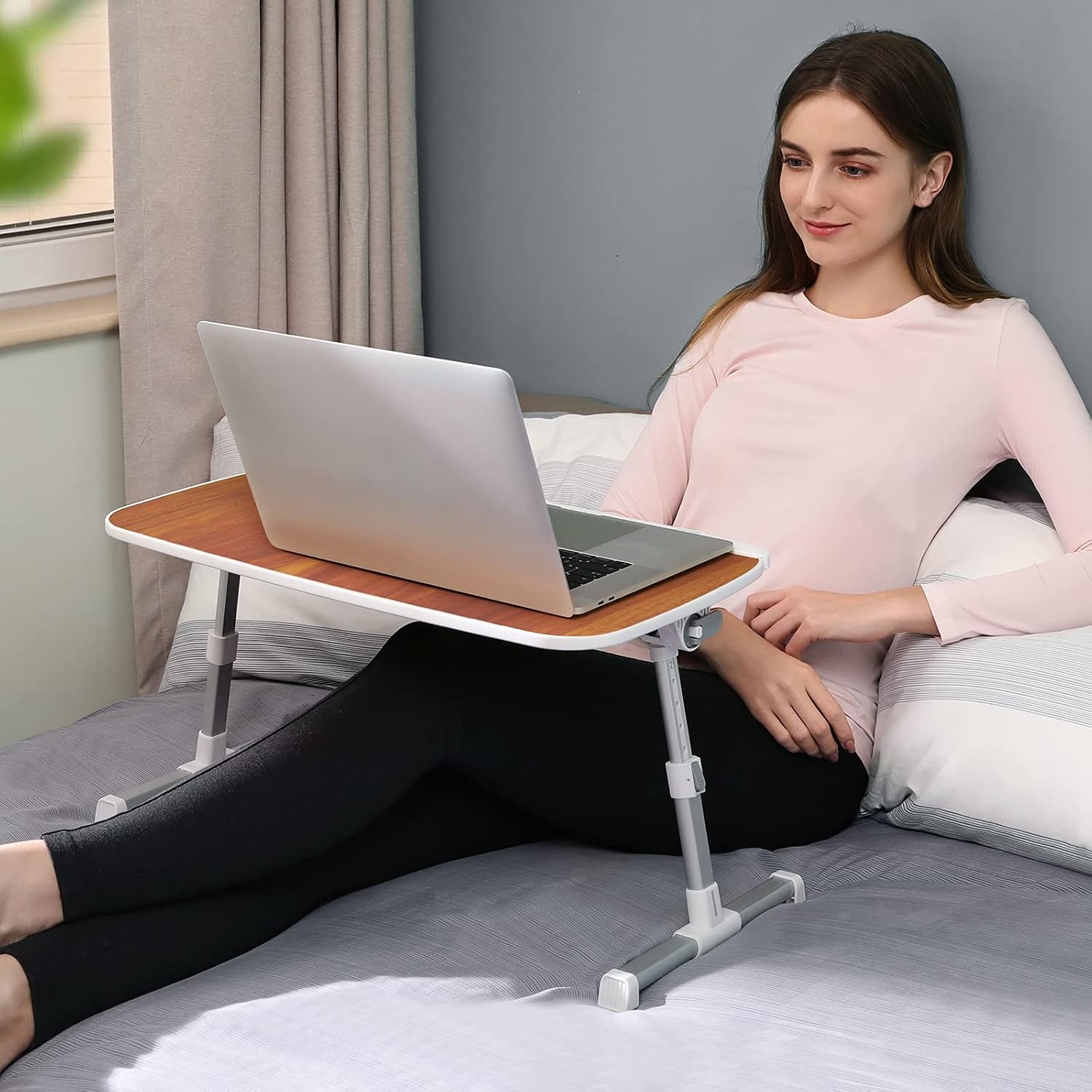 Laptop Desk, Computer Tray for Bed Laptop Table Adjustable Lap Desks for Eating Working Study Foldable and Portable