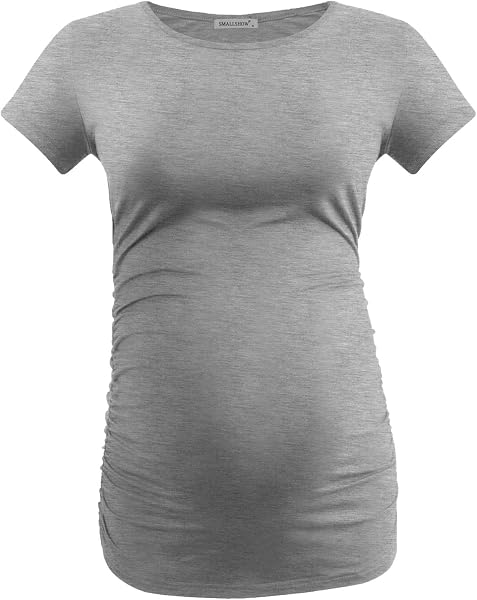 Smallshow Maternity Clothing Tops Side Ruched Pregnancy Clothes for Women 3-Pack - 4