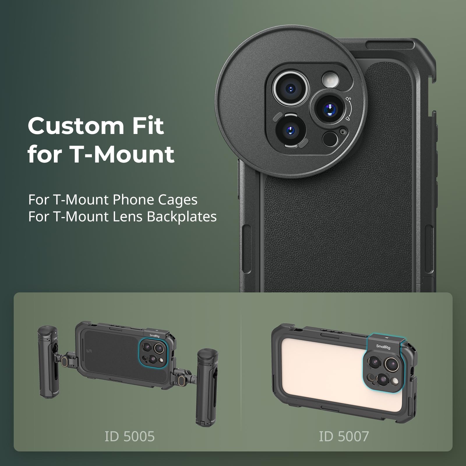 SMALLRIG Adattatore per filtro filettato da 67 mm a T, compatibile con filtri da 67 mm e luci video a LED 4873, per gabbie per telefono con attacco a T e piastre posteriori per obiettivo -5172