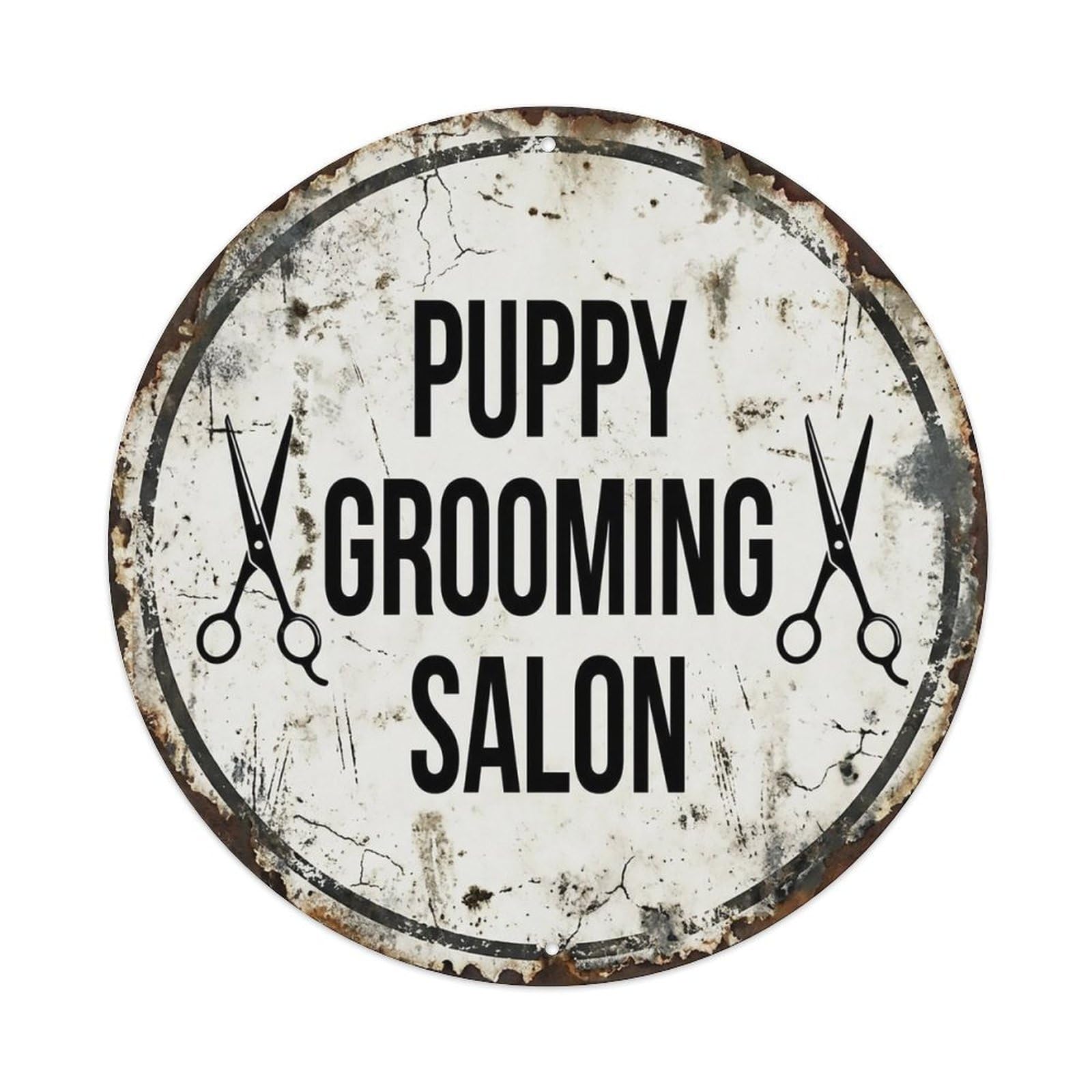 Vintage Puppy Grooming Salon Decor Metal Tin Sign