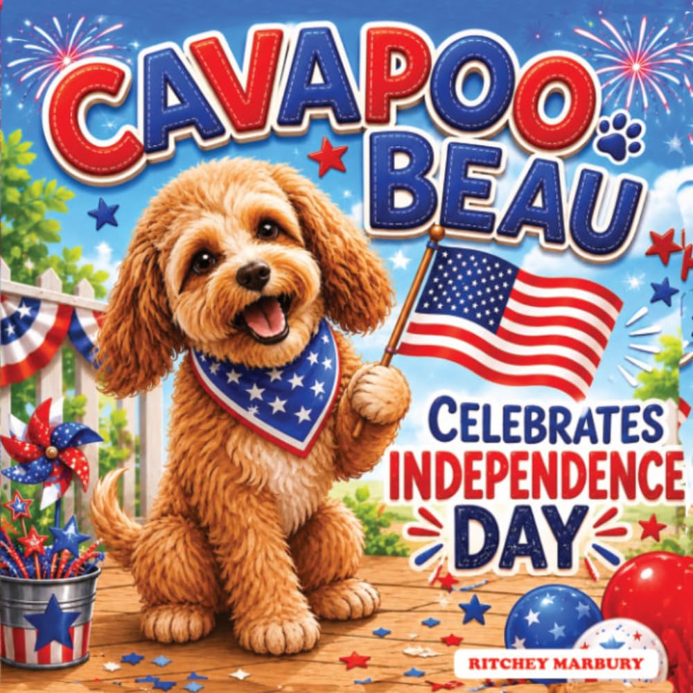 Cavapoo Beau Celebrates Independenc Day