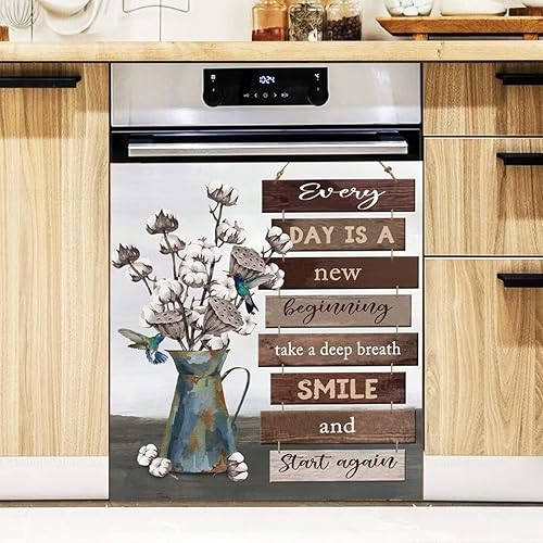 Miniatura 2 de Calcomanía magnética de algodón para ramo de flores para lavavajillas, cubierta magnética para lavavajillas, decoración de cocina, nevera, regalo