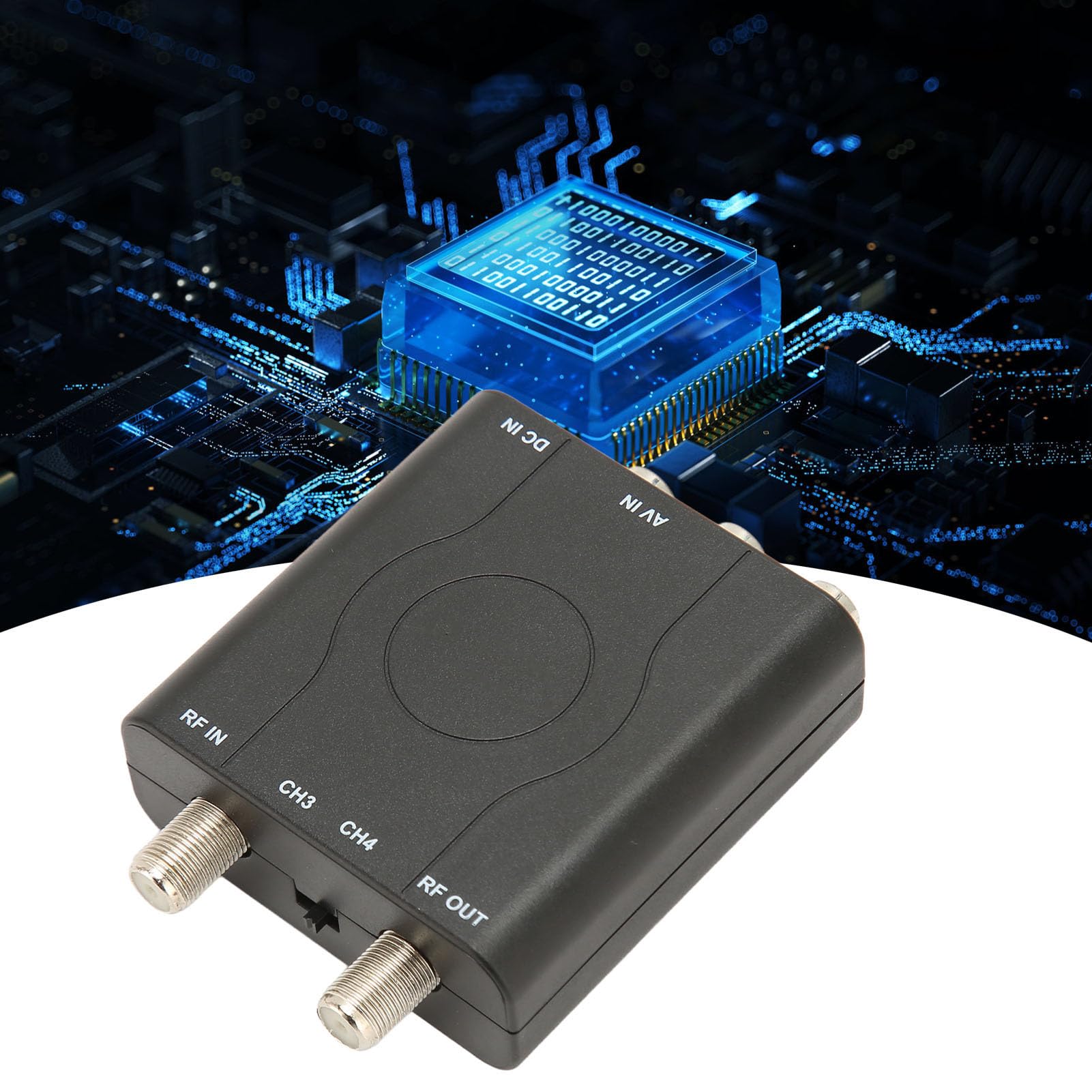 RF Modulator, Digitaler zu RF Modulator Video Audio Konverter, Unterstützt NTSC Format, Professioneller HD VHF Demodulator Konverter mit Stromkabel, für CATV System