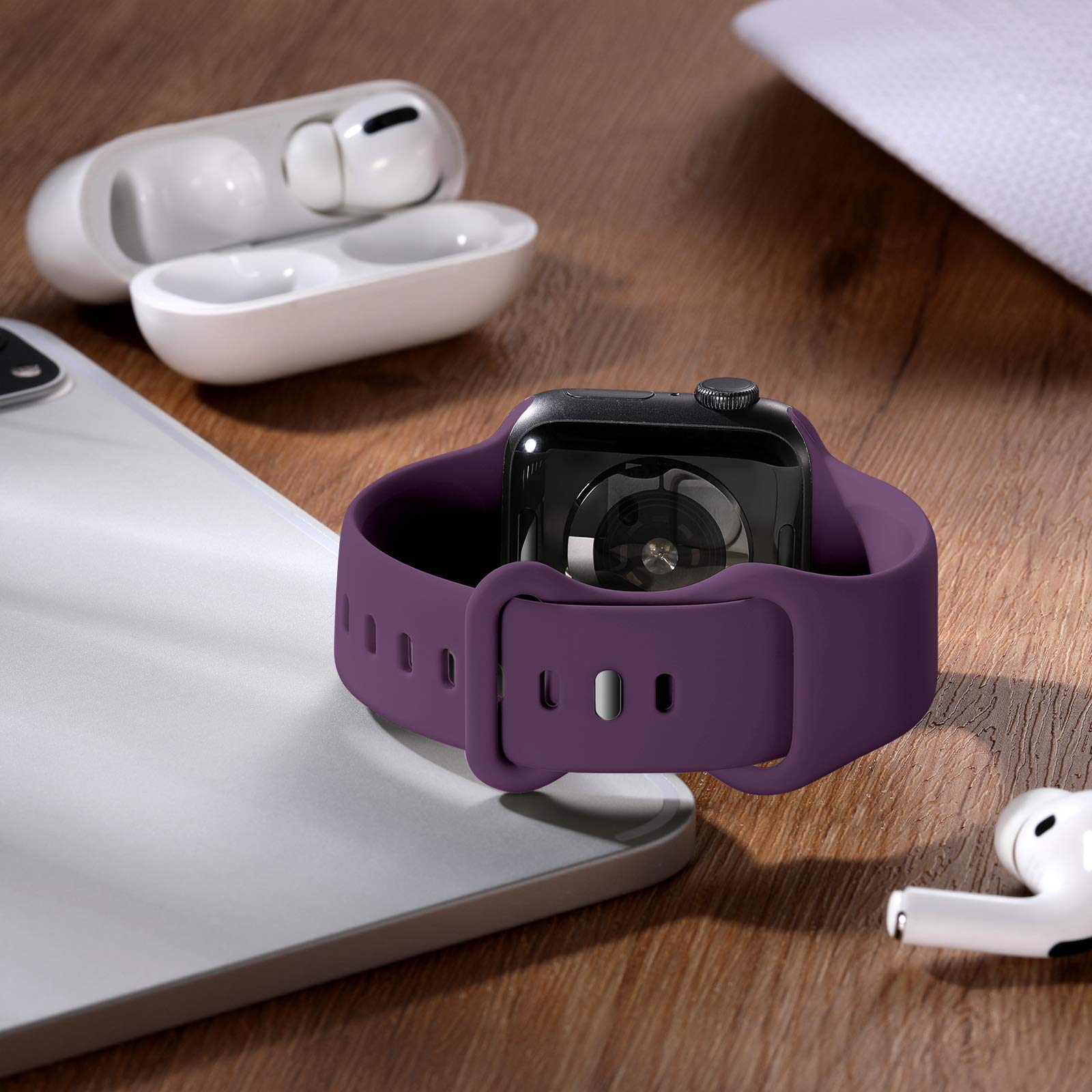 CeMiKa Cinturino Compatibile per Apple Watch Cinturino 38mm 40mm 41mm 42mm 44mm 45mm 46mm 49mm, Silicone Cinturini di Ricambio per iWatch Series 10 9 8 7 6 5 4 3 2 1 SE, 38mm/40mm/41mm-S/M, Prugna