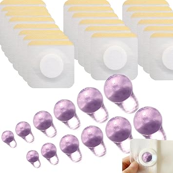 12PCS Ball-Shape Belly Button Plug Post Tummy Tuck Belly Button Plug Tummy Tuck for Liposuction or Umbilical Hernia Repair 6 Different Sizes, 2 of Each + 20pcs Medical Tape Purple