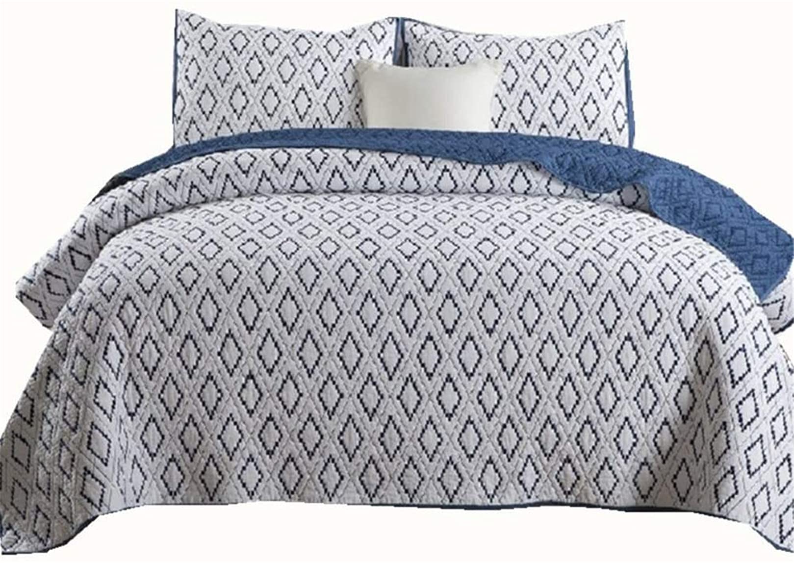 Couvre-lit réversible matelassé thermorégulateur en microfibre avec 2 taies d'oreiller