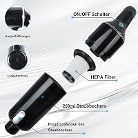 KeautFair Vezeték Nélküli Kézi Porszívó 120W/15000Pa - Hordozható Mini Akkumulátoros Szívó 2 Mosható HEPA Szűrővel Nedves-Száraz Használatra 6