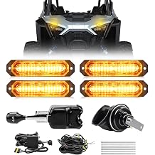 UTV Turn Signal Kit, 110dB Horn Pre-Wired Plug & Play Street Legal Blinker Kit with Hazard Lights & Lever Column Switch, Compatible with Polaris RZR Ranger, Can-Am, Teryx, CFMOTO, ATV Golf Cart