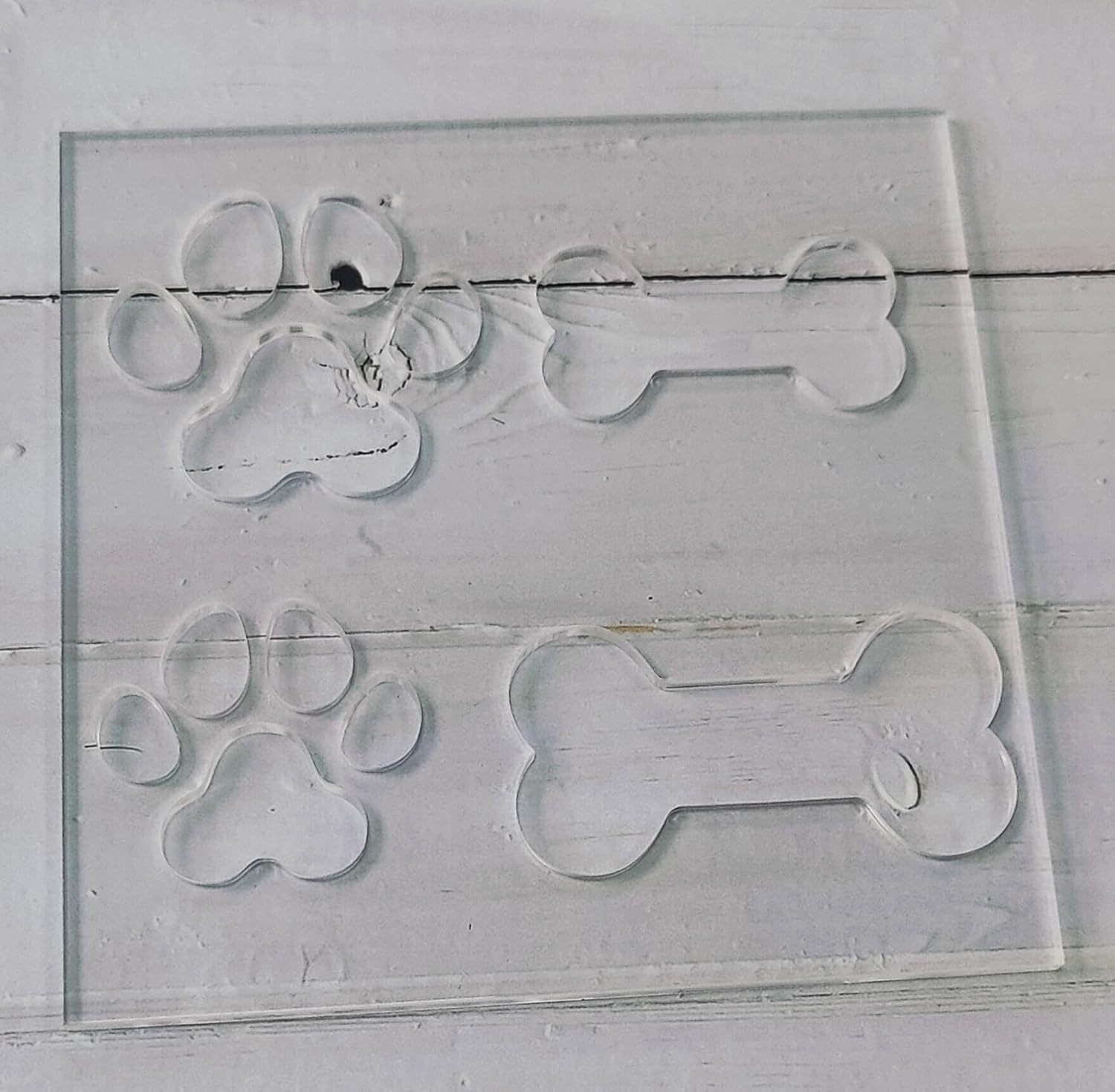 4 in1 Print Dog Bone/Paw Router Template for Woodworking 1/4'' Thick DIY Router Template Acrylic Inlay Template Charcuterie Home Kitchen Cutting