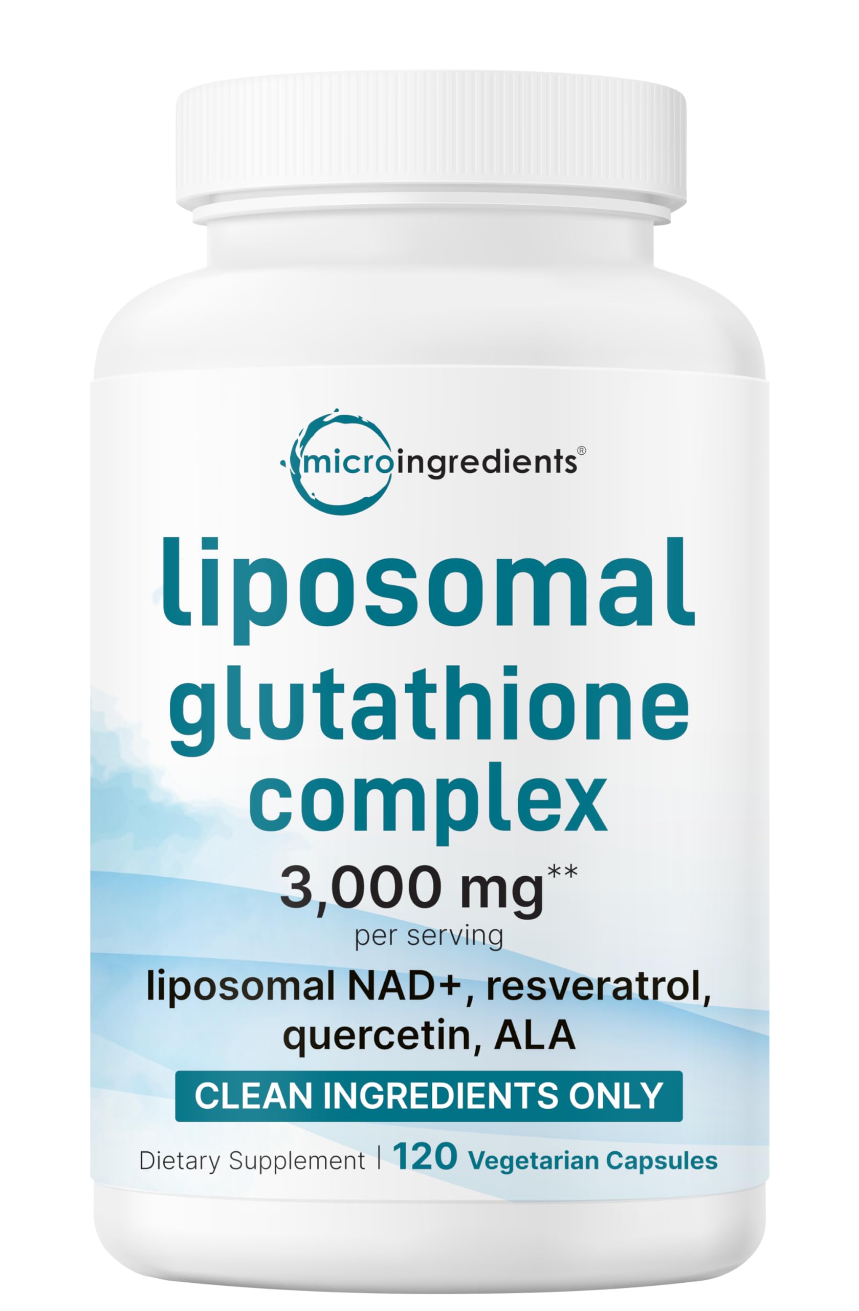Amazon.com: Micro Ingredients Liposomal Reduced Glutathione Complex 3,000mg  - 8‑in‑1 Advanced Glutathione Supplement with NAD, Resveratrol, Quercetin,  Alpha Lipoic Acid & Vitamin C