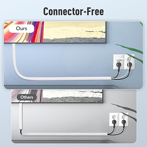 Miniatura 3 de AGPTEK Cable oculto de pared de 78 pulgadas, cubierta de alambre autoadhesiva, conducto de cable flexible de PVC para montaje en pared para el