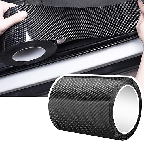 Miniatura 11 de DGSL Protectores de borde de puerta de auto y umbral, película de envoltura de auto de fibra de carbono 5D de 1.2 pulgadas x 16.4 pies + 2 pulgadas